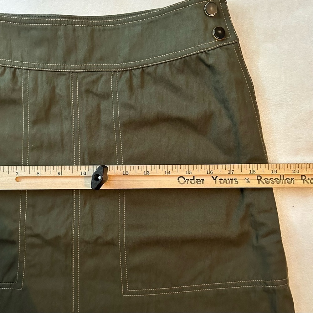 Vanessa Seward Midi Knee Length Cargo A-line Skirt Army Green US 6 - Picture 8 of 11